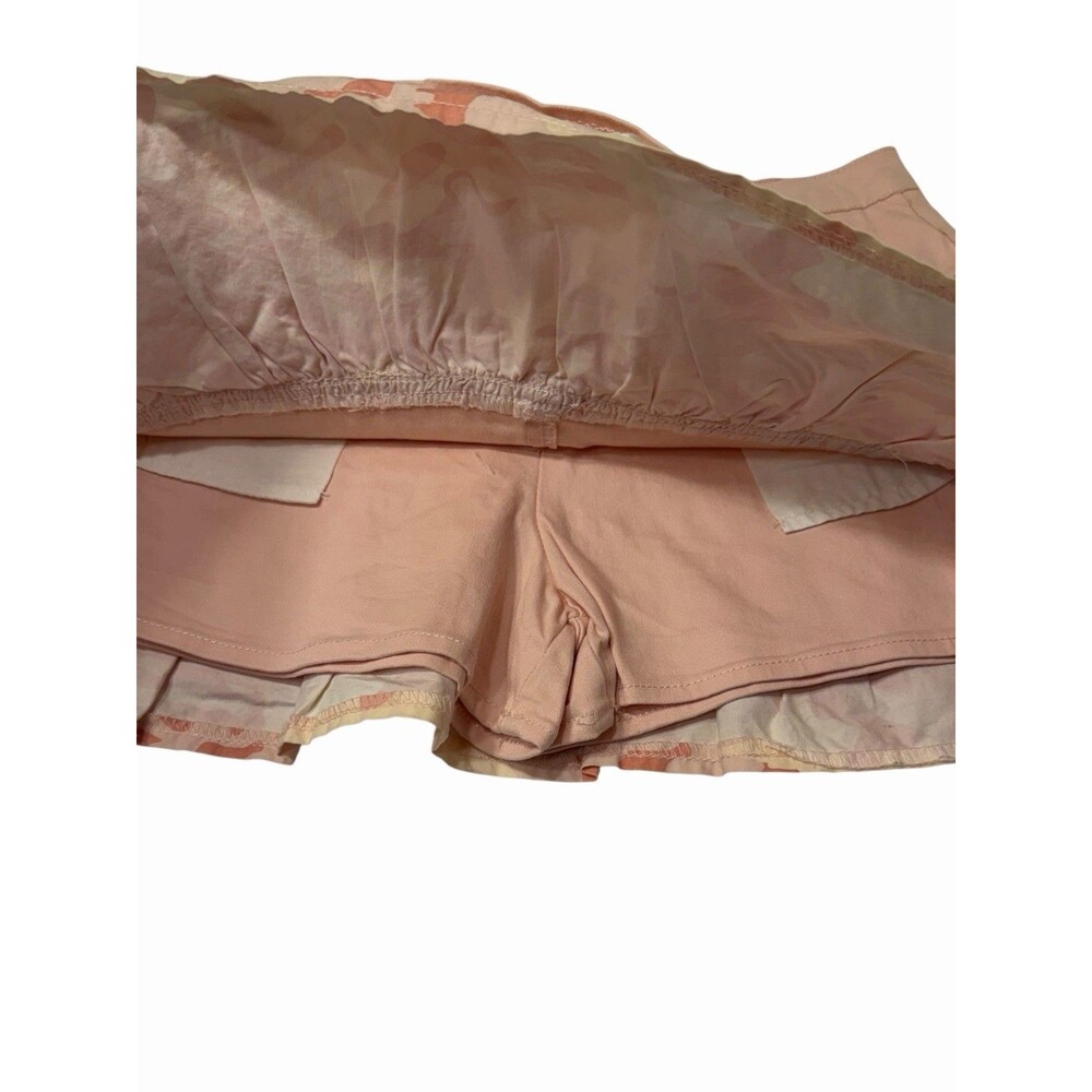 Pink Camo Ruffle Skort Cotton Y2K Mini Skirt Shorts Girls L Spring Summer NWT - Picture 7 of 10